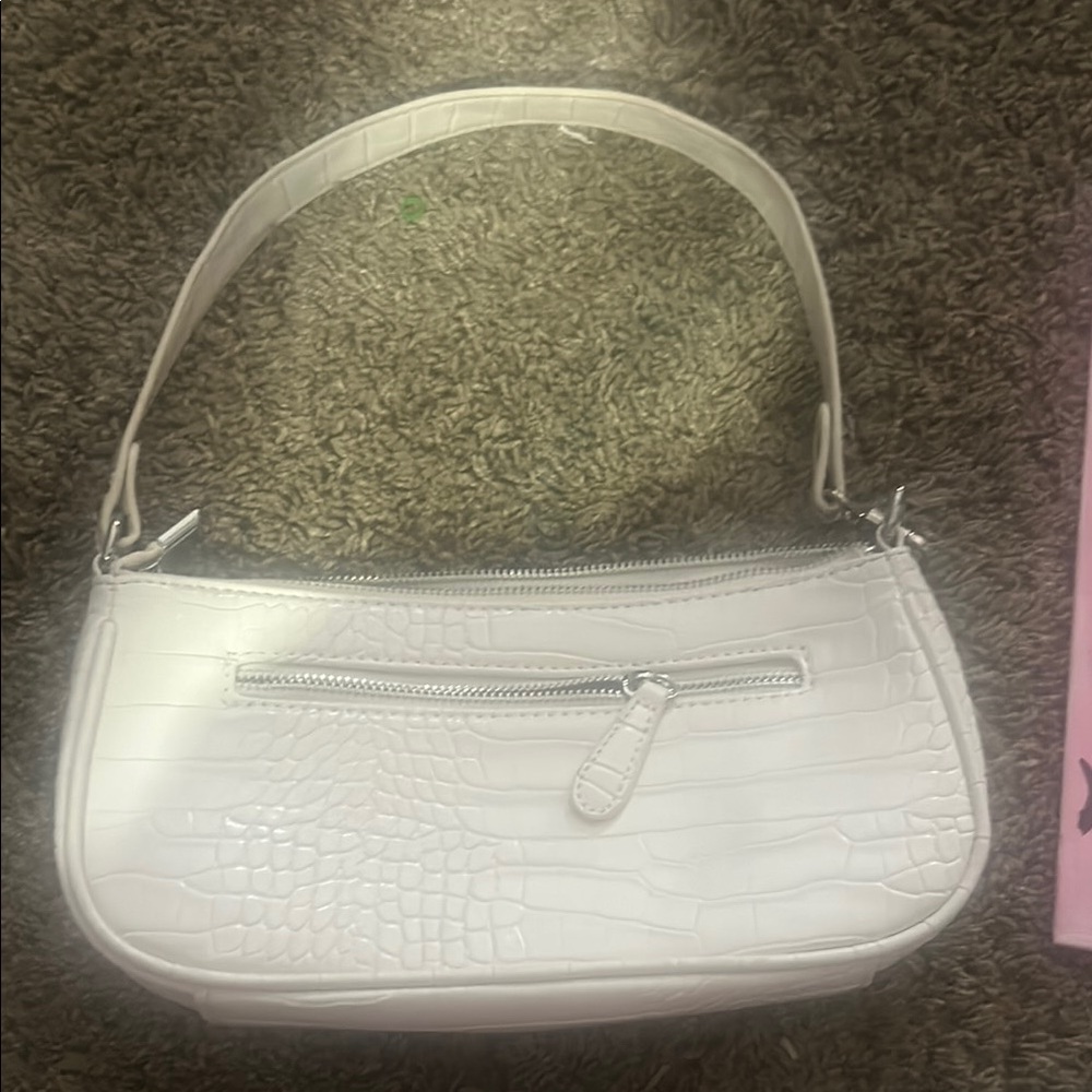Elegant White Croc-Embossed Women's Bag